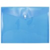 Папка-конверт пластиковая на кнопке inФормат А5+, 280 x 210 мм, толщина пластика 0,18 мм, прозрачная синяя